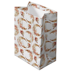 Bolsa De Regalo Mediana Lunas y flores rosas