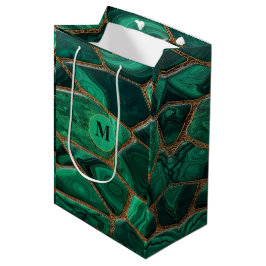 Bolsa De Regalo Mediana Luxury Emerald Malachite Green Marble Abstract