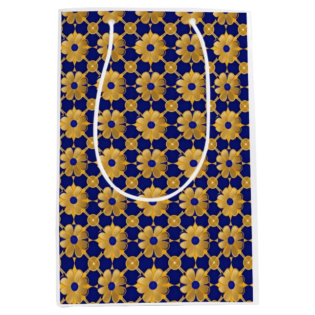 Bolsa De Regalo Mediana "Luxury Gold Floral Gift Bag – Elegant Wrapping fo (Anverso)