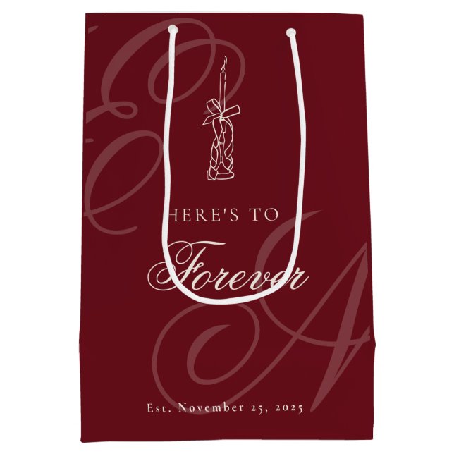 Bolsa De Regalo Mediana Luxury Old Money Retro Calligraphy Wedding (Reverso)