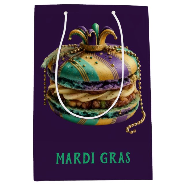Bolsa De Regalo Mediana Macarón Real de Mardi Gras (Anverso)