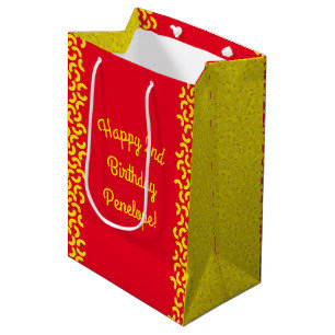 Bolsa De Regalo Mediana Macaroni, partido de cumpleaños y queso