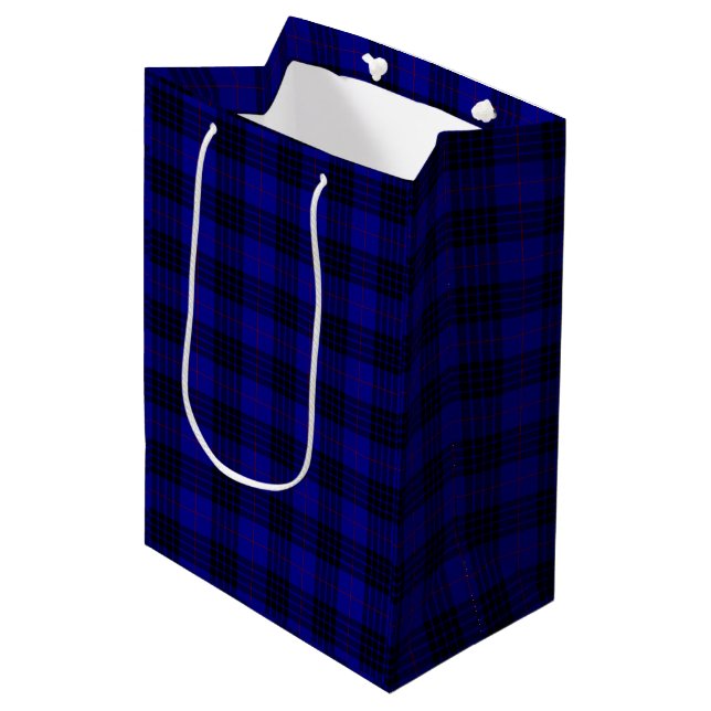 Bolsa De Regalo Mediana MacKay tartan azul chapa (Angulo Anverso)