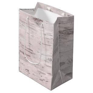 Bolsa De Regalo Mediana Madera de Árbol de Abedul Blanco Bosque Rústico Bo