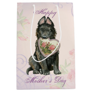 Bolsa De Regalo Mediana Madre del Corazón de Sheepdog de Bélgica
