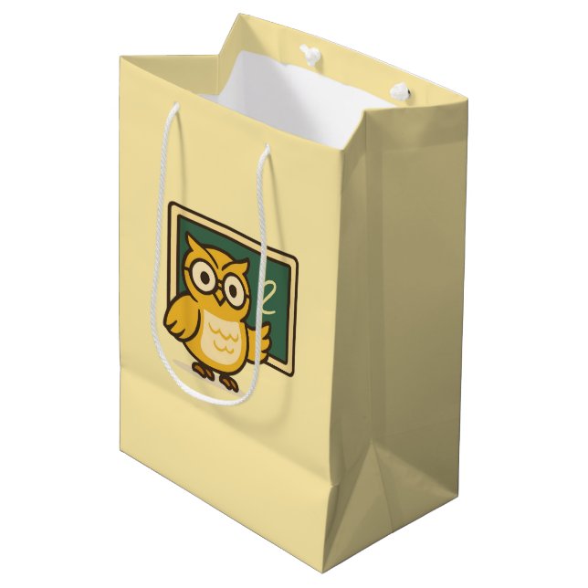 Bolsa De Regalo Mediana Maestro Búho  (Angulo Anverso)