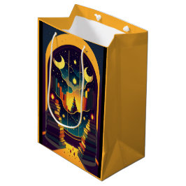 Bolsa De Regalo Mediana Magia Realm De Libros Amarillo