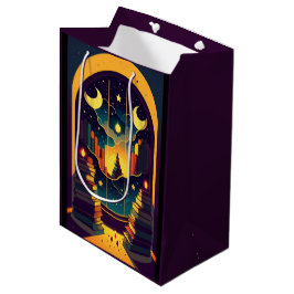 Bolsa De Regalo Mediana Magia Realm De Libros Púrpura
