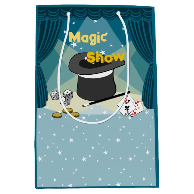 Bolsa De Regalo Mediana Magic Show Blue Gracias (Anverso)