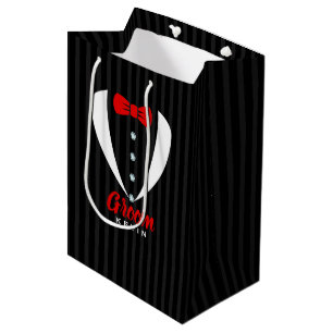 Bolsa De Regalo Mediana Magnífica tipografía de color rojo de esmoquín bla
