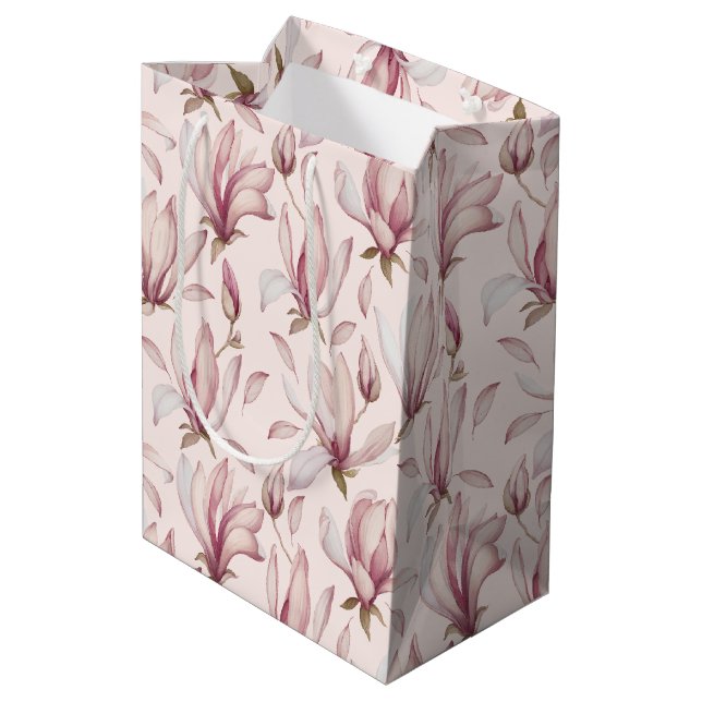 Bolsa De Regalo Mediana Magnolia elegante (Angulo reverso)