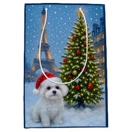 Bolsa De Regalo Mediana Maltese Holiday 