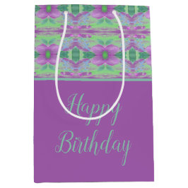 Bolsa De Regalo Mediana Malva Y Turquesa