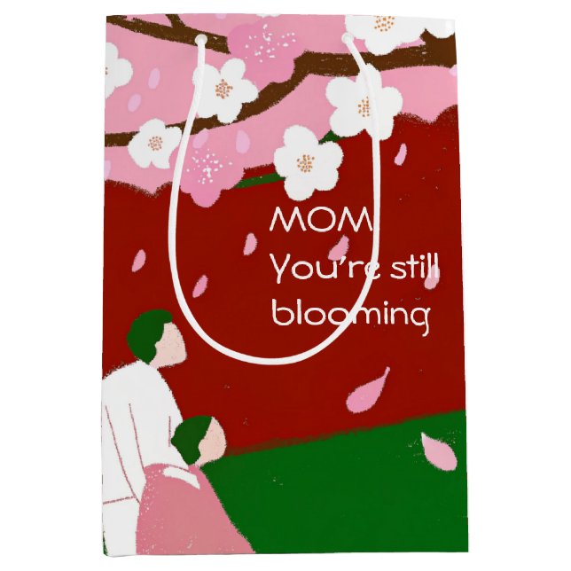 Bolsa De Regalo Mediana MAMÁ, tu sigues floreciendo (Anverso)