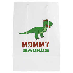 Bolsa De Regalo Mediana Mammysaurus Dinosaur T-Rex Dino Mamá Día de la Mad
