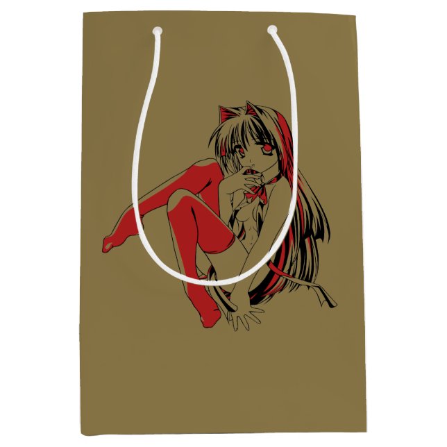 Bolsa De Regalo Mediana Manga de R & B, Anime de Gata Neko Furry Loli (Anverso)