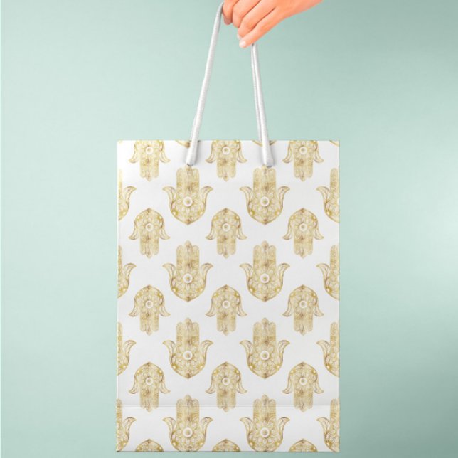 Bolsa De Regalo Mediana Mano Hamsa Gold Sunflower (Subido por el creador)