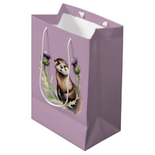 Bolsa De Regalo Mediana Mantequilla de acuarela y fragmentos