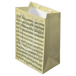 Bolsa De Regalo Mediana Manuscrito de la música de Bach Partita para el