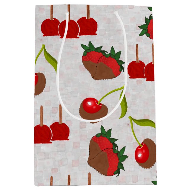 Bolsa De Regalo Mediana Manzanas de caramelo (Anverso)