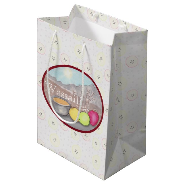 Bolsa De Regalo Mediana Manzanas de uva de yule solsticio (Angulo Anverso)