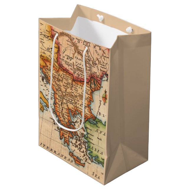 Bolsa De Regalo Mediana Mapa antiguo inspirado (2) (Angulo Anverso)