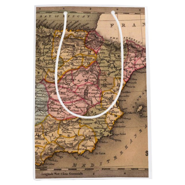 Bolsa De Regalo Mediana Mapa antiguo inspirado (5) (Anverso)