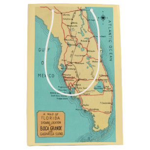 Bolsa De Regalo Mediana Mapa de Boca Grande Useppa