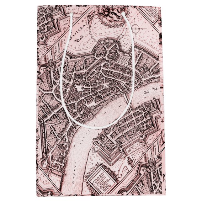 Bolsa De Regalo Mediana Mapa de época de Basilea (1642) (Anverso)