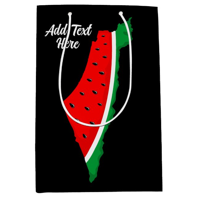 Bolsa De Regalo Mediana Mapa de Palestina sandía símbolo de la libertad (Anverso)