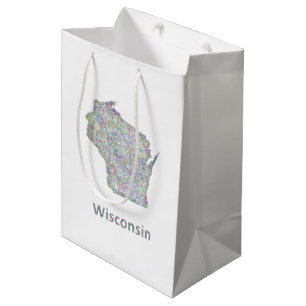 Bolsa De Regalo Mediana Mapa de Wisconsin