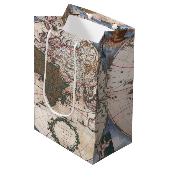 Bolsa De Regalo Mediana Mapa del mundo de Cornelis Danckerts (Angulo Anverso)