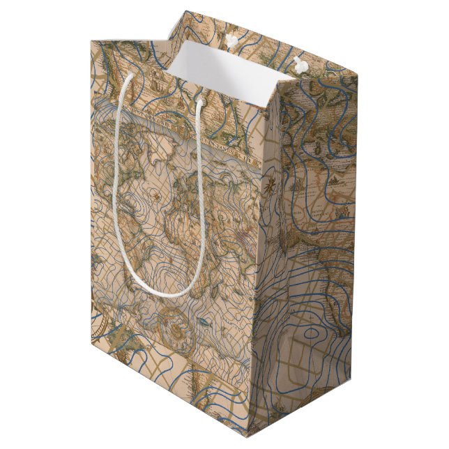 Bolsa De Regalo Mediana Mapa Mundi (Angulo reverso)