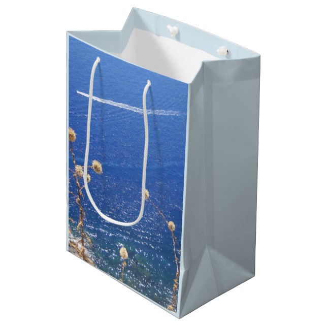 Bolsa De Regalo Mediana Mar Azul griego (Angulo Anverso)