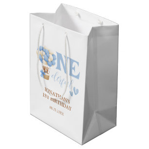 Bolsa De Regalo Mediana Maravilloso Oso Balón de Aire Caliente Primer Cump