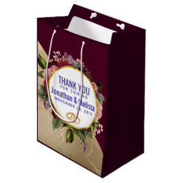 Bolsa De Regalo Mediana Marble de oro y florines de Borgoña Favor de la bo