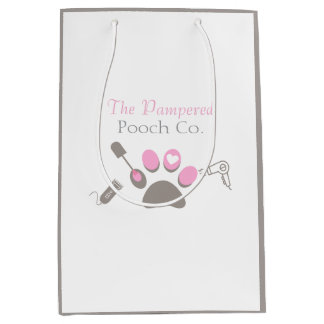 Bolsa De Regalo Mediana Marca de Negocio de Aseo de Perros Personalizado S