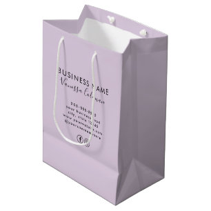 Bolsa De Regalo Mediana Marcado Profesional Minimalista Script Púrpura