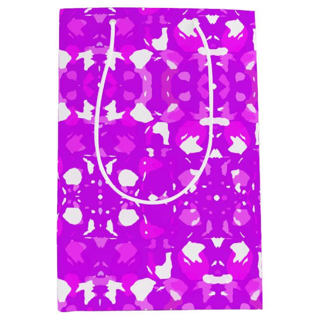 Bolsa De Regalo Mediana Marcadores simétricos rosa y blanco (Anverso)