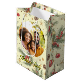 Bolsa De Regalo Mediana Marco de Pino Dorado
