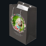 Bolsa De Regalo Mediana Marco floral de foto delgada<br><div class="desc">Delicada y dulce florida decoración de flor.</div>