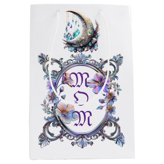 Bolsa De Regalo Mediana Marco floral de mamá (Anverso)