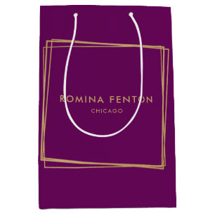 Bolsa De Regalo Mediana Marcos de lámina de oro abstractos modernos profes