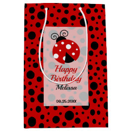 Bolsa De Regalo Mediana Marcos negros rojos marco polka puntos niños cumpl