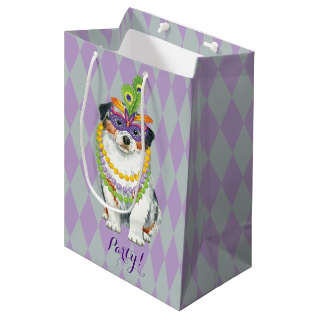 Bolsa De Regalo Mediana Mardi Gras Aussie (Angulo Anverso)