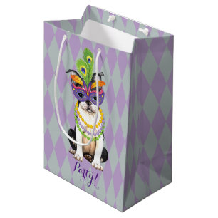 Bolsa De Regalo Mediana Mardi Gras Boston Terrier