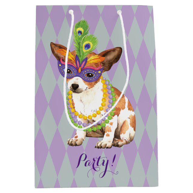 Bolsa De Regalo Mediana Mardi Gras Chihuahua (Anverso)