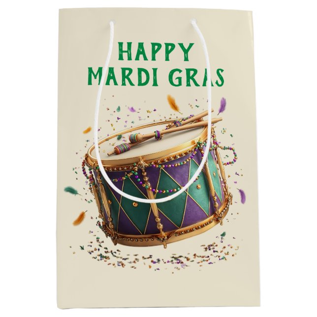 Bolsa De Regalo Mediana Mardi Gras Festive Drum (Anverso)