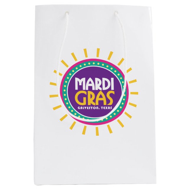 Bolsa De Regalo Mediana Mardi Gras Sun, Galveston, Texas (Anverso)