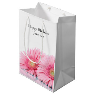 Bolsa De Regalo Mediana Margaritas Gerbera Elegantes Fotografías